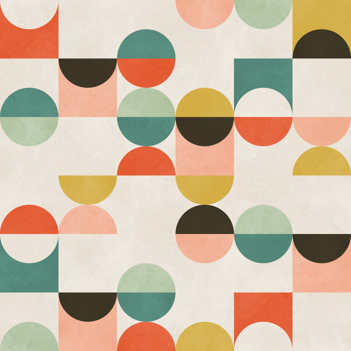 Retro Geo Harmony Wallpaper⁠ in your room — zoomed