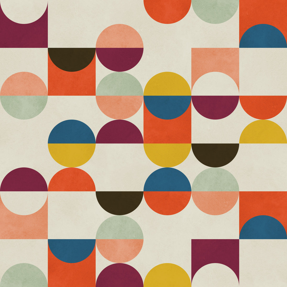 Retro Geo Harmony Wallpaper⁠ in your room