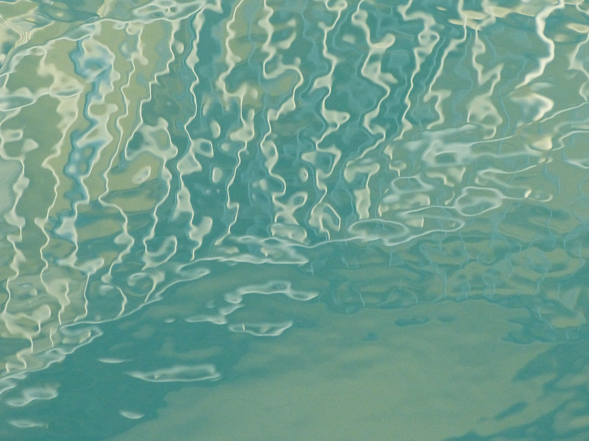 Aqua Waves Abstract Wall Mural in your room — zoomed