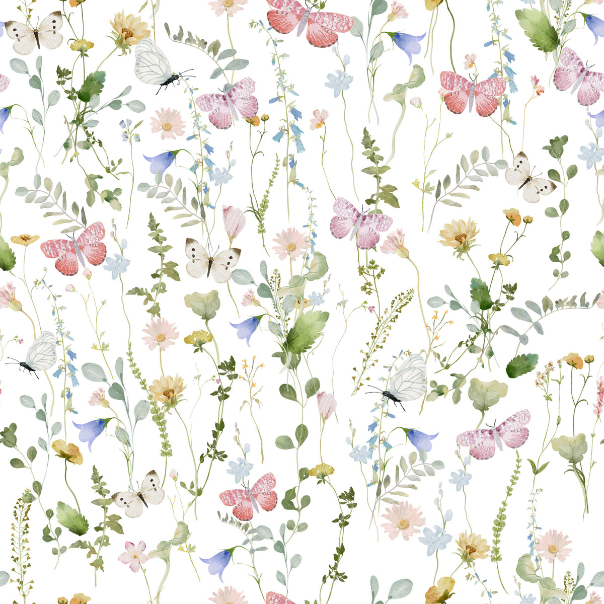 Butterfly Wildflowers Meadow Wallpaper⁠