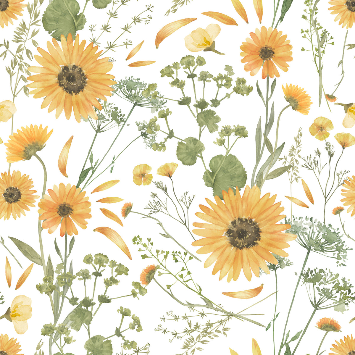 Watercolor Wildflower Dream Wallpaper⁠ in your room