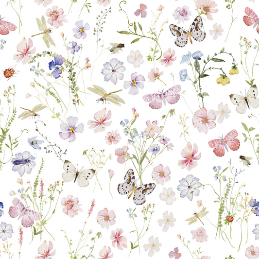 Watercolor Wildflowers Meadow Wallpaper⁠