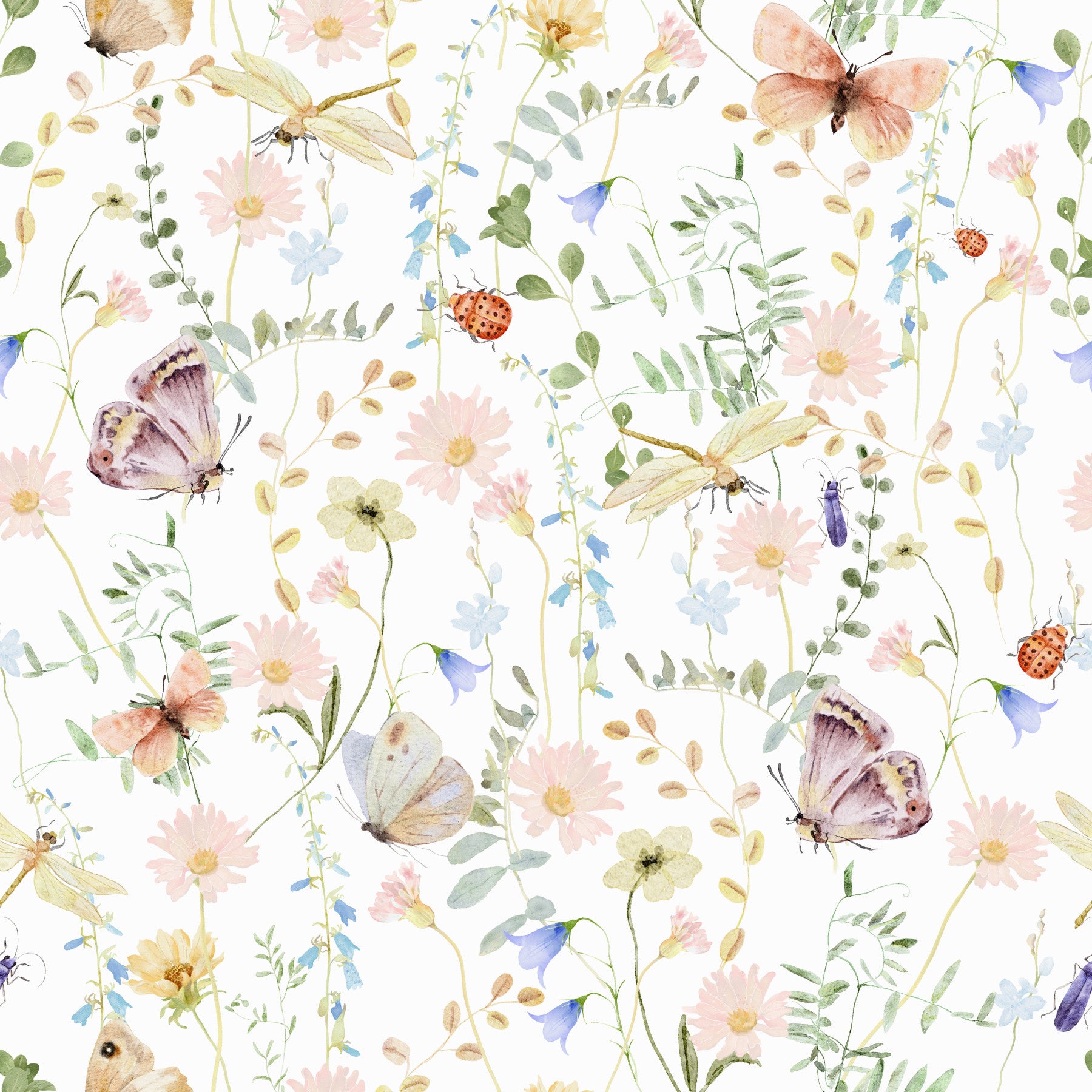 Watercolor Meadow Dreams Wallpaper⁠