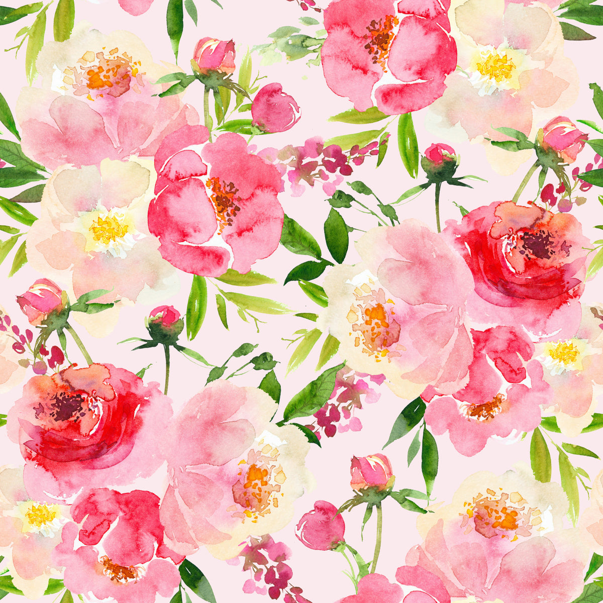 Blush Bloom Watercolor Wallpaper⁠ in your room
