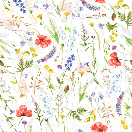 Watercolor Poppies Meadow Wallpaper⁠