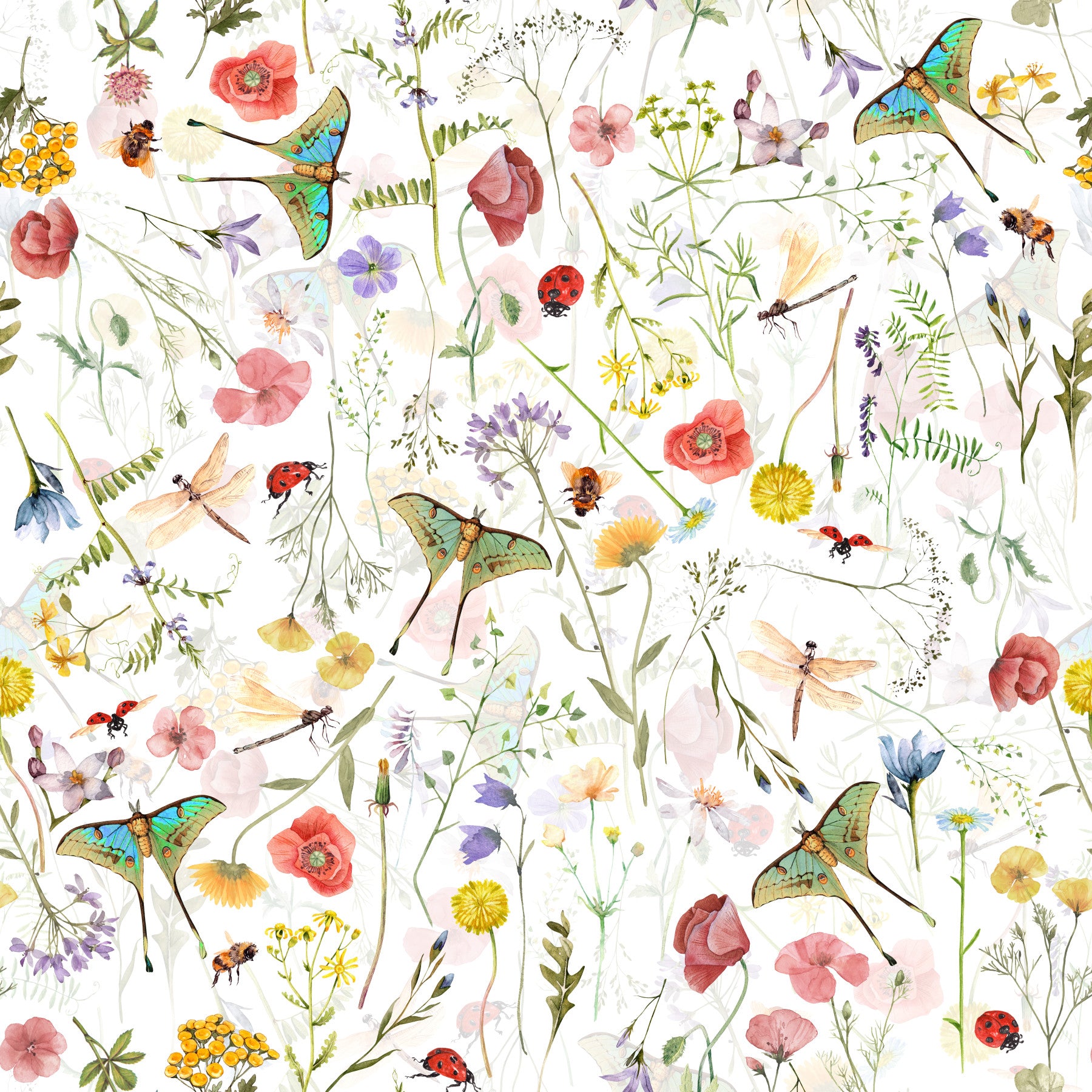 Vintage Watercolor Meadow Wallpaper⁠