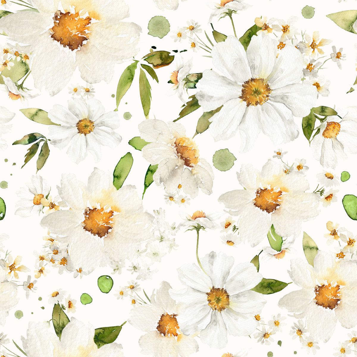 Watercolor Daisy Dreams Wallpaper⁠ in your room — zoomed