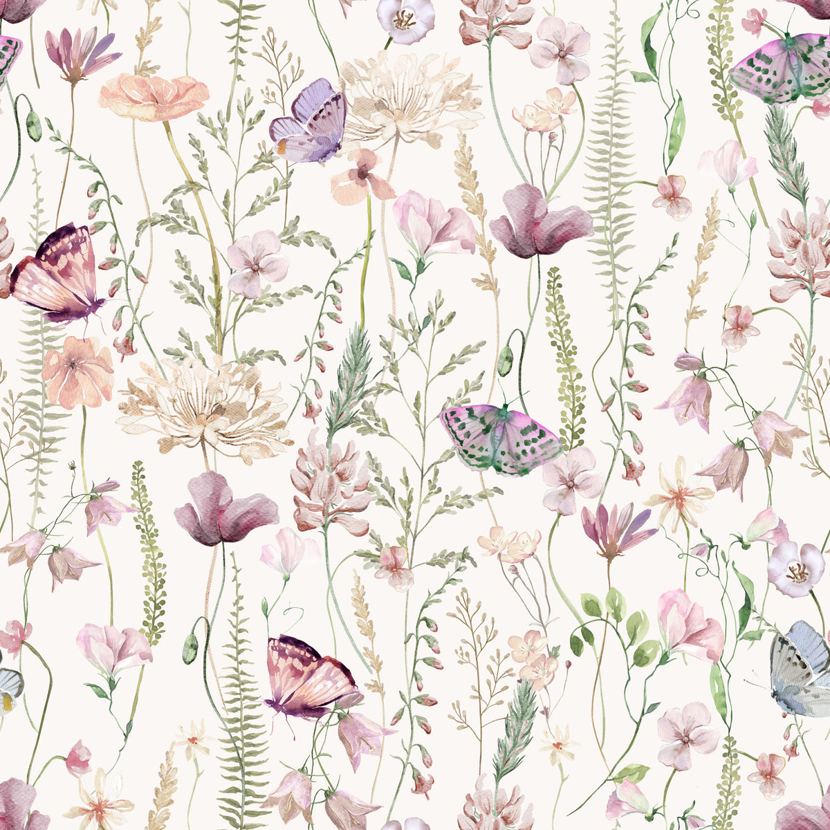 Blush Butterfly Meadow Wallpaper⁠ in your room
