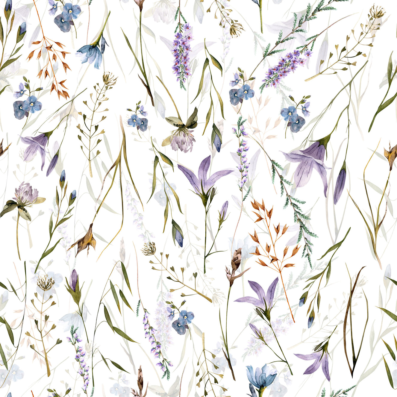 Watercolor Spring Wildflower Meadow Wallpaper⁠