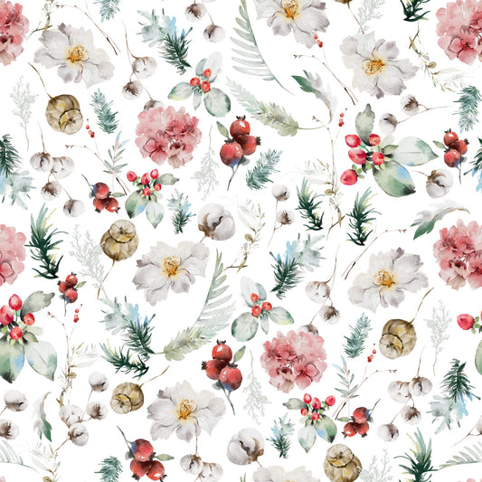 Winter Bloom Watercolor Wallpaper⁠