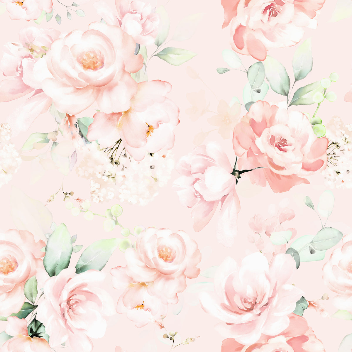 Painted Rose Garden Wallpaper⁠ in your room — zoomed
