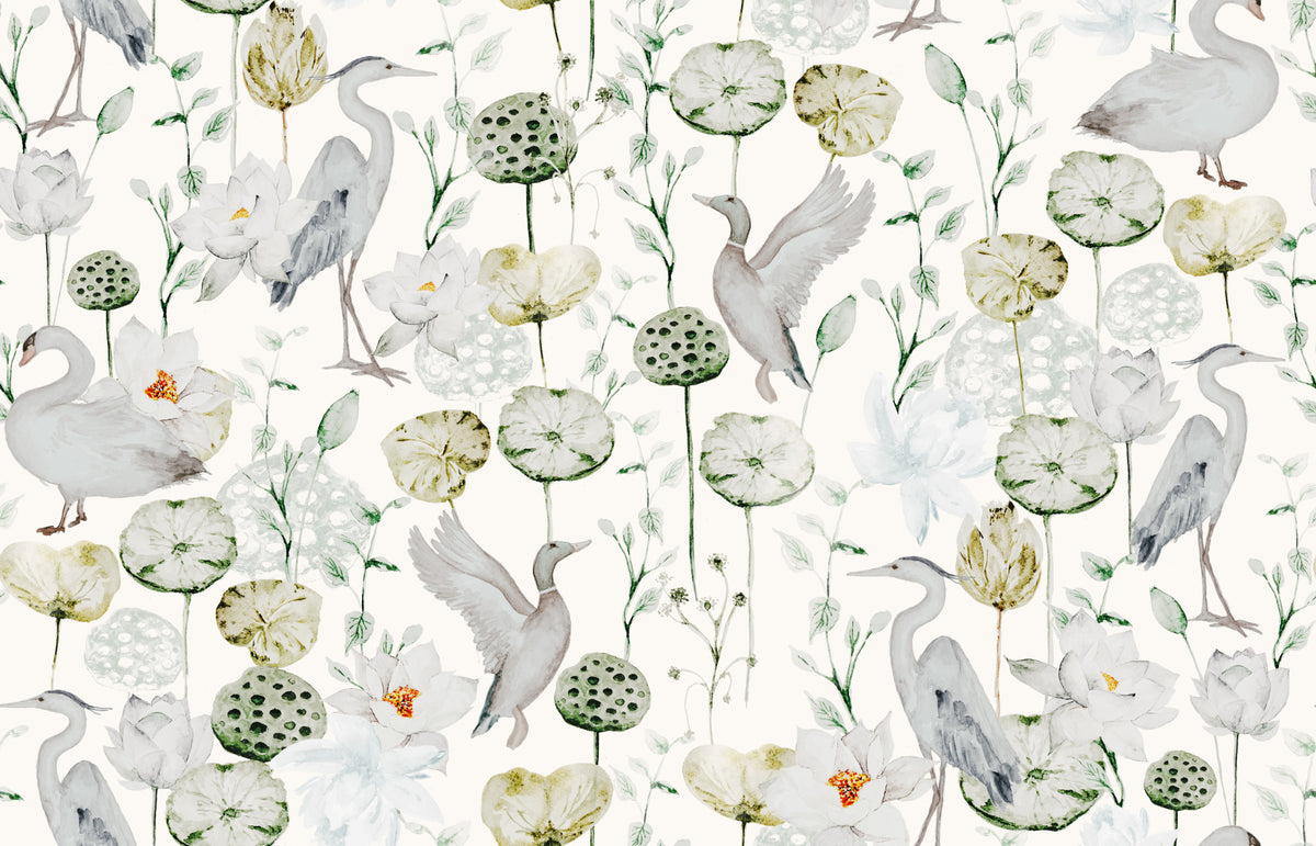 Watercolor Bird Haven Wall Mural in your room