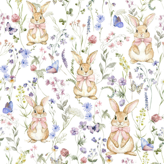 Floral Bunny Bliss Wallpaper⁠