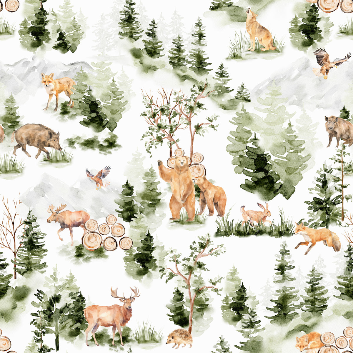 Forest Friends Wallpaper⁠ in your room — zoomed