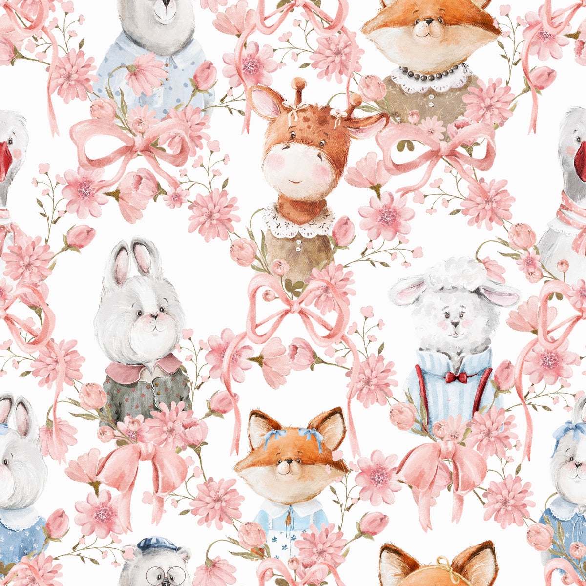 Floral Friends Wallpaper⁠ in your room — zoomed
