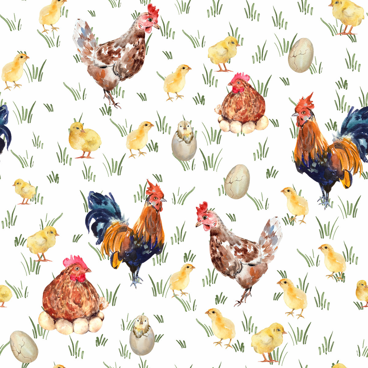 Watercolor Chicken Coop Wallpaper⁠