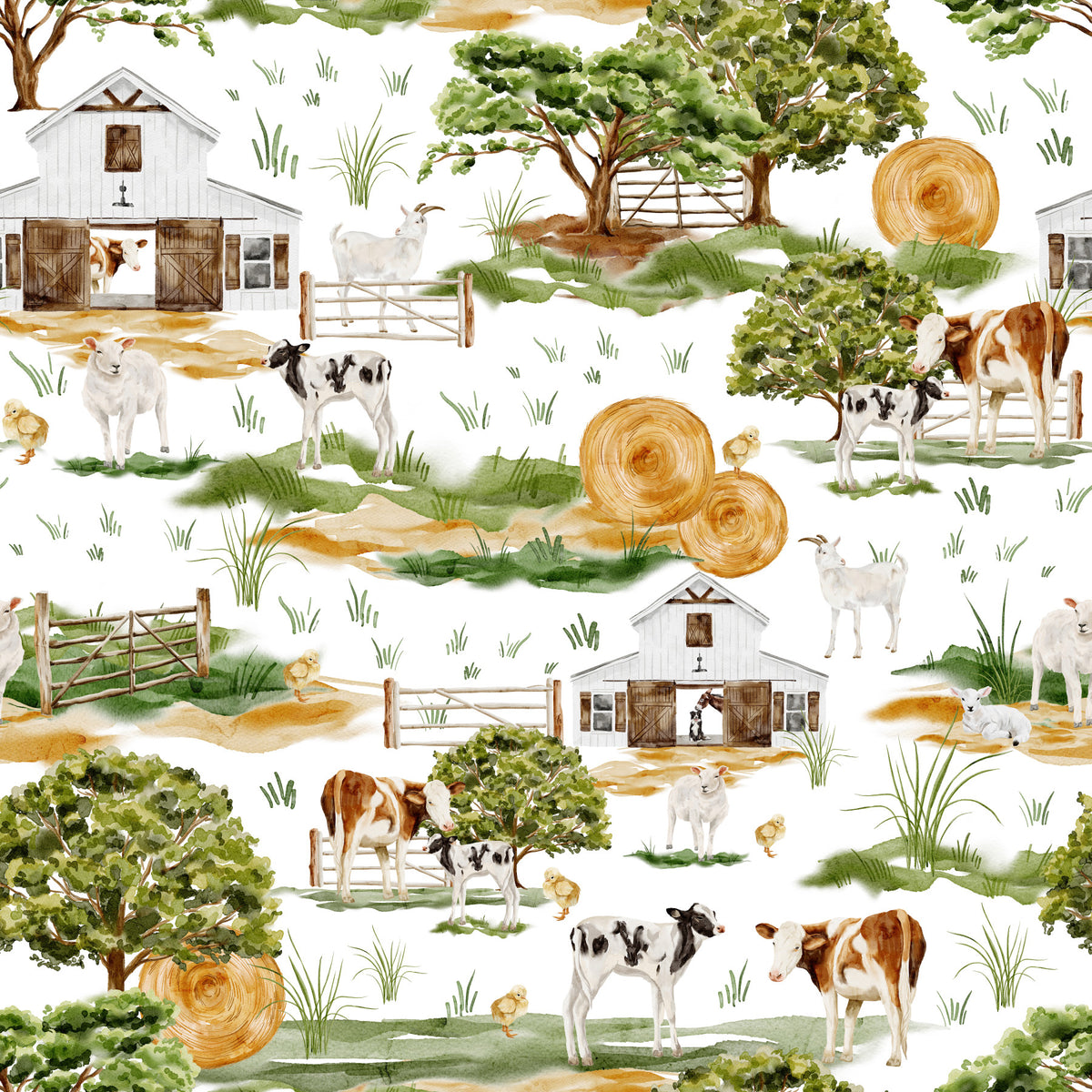 Farmhouse Charm Wallpaper⁠ in your room — zoomed