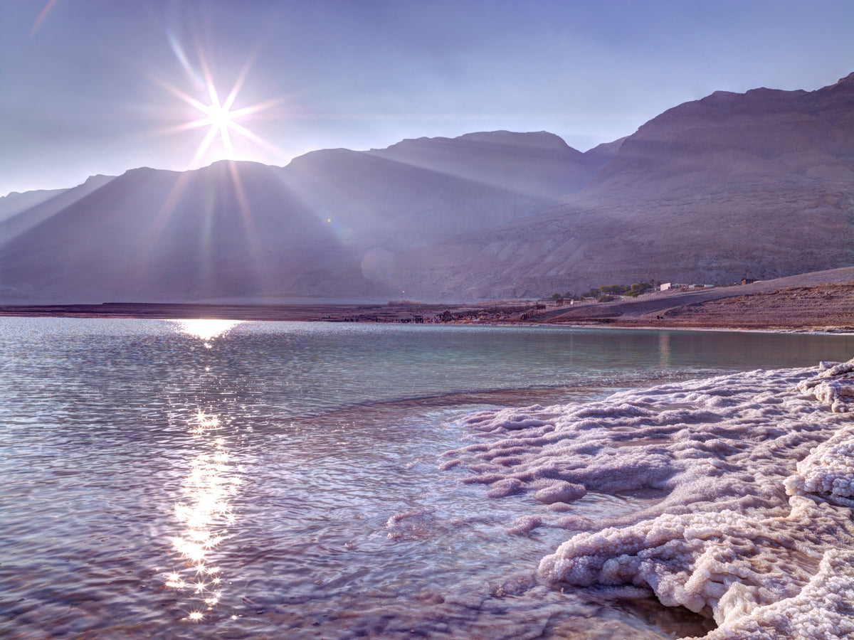 Dead Sea Sunset Wall Mural in your room — zoomed