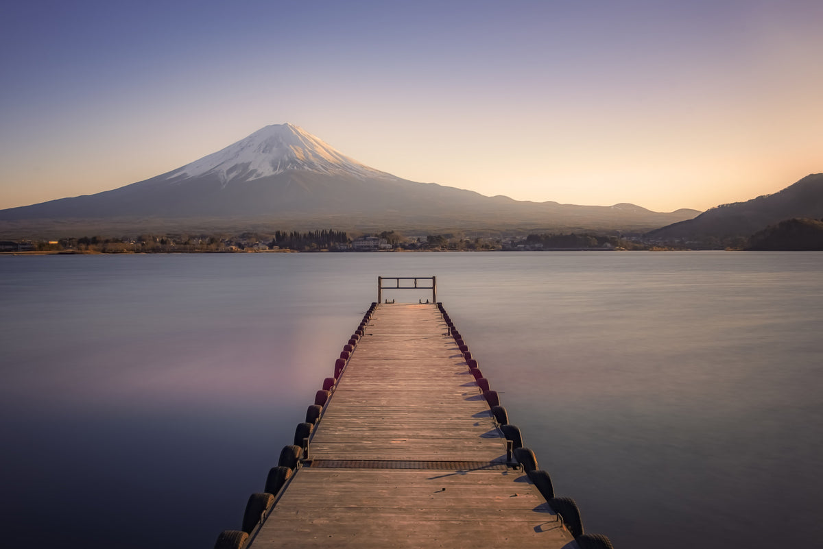 Mount Fuji Serenity Wall Mural in your room — zoomed
