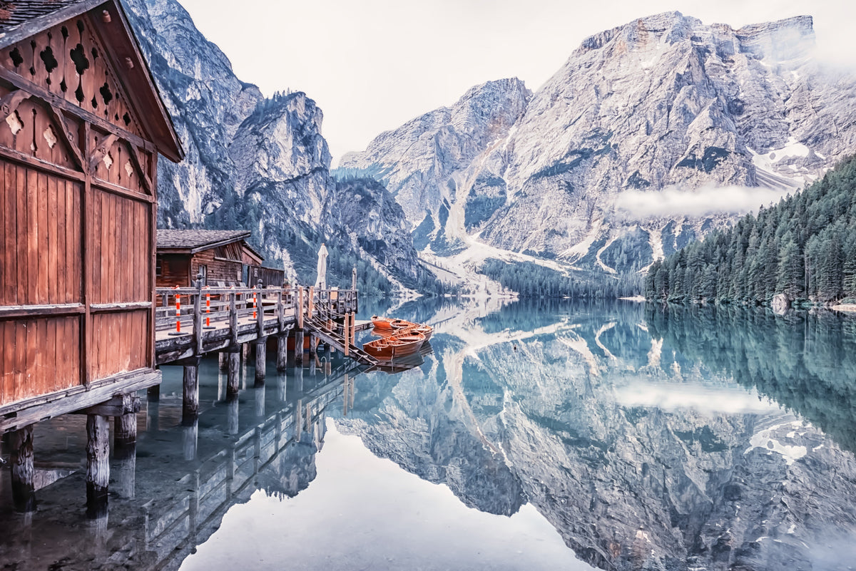 Lago di Braies Reflection Wall Mural in your room — zoomed