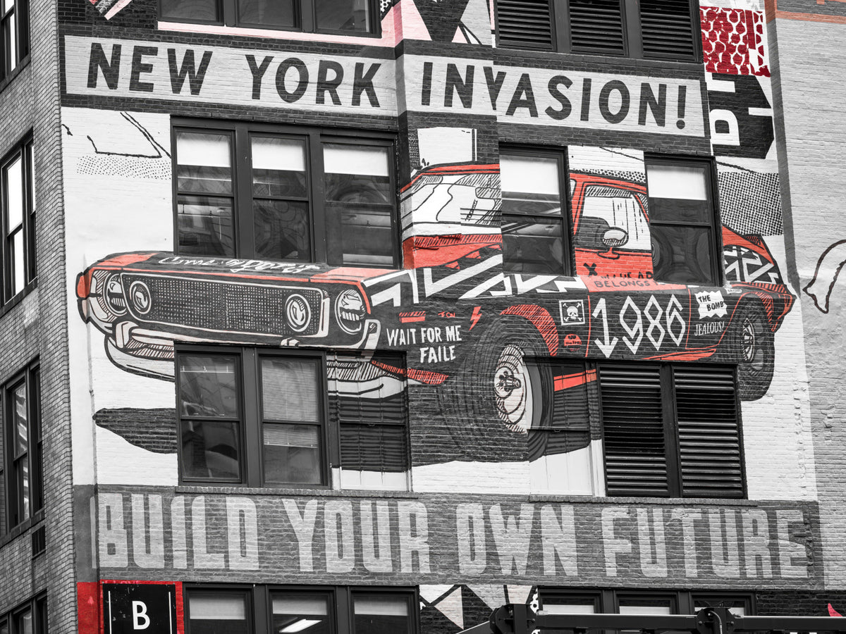 NYC Car Mural Wall Mural in your room — zoomed