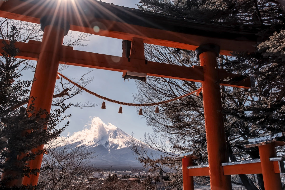 Fuji Gate Sunbeams Wall Mural in your room