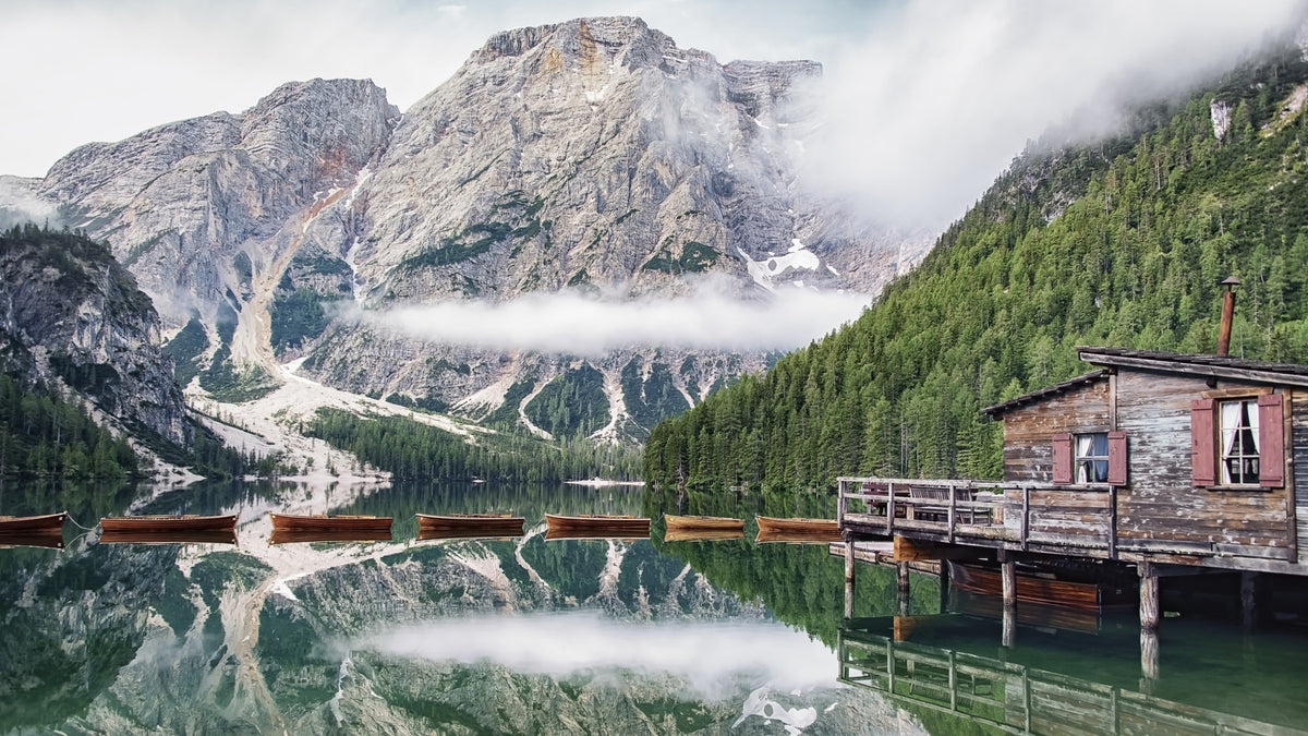 Lake Braies Calm Wall Mural in your room