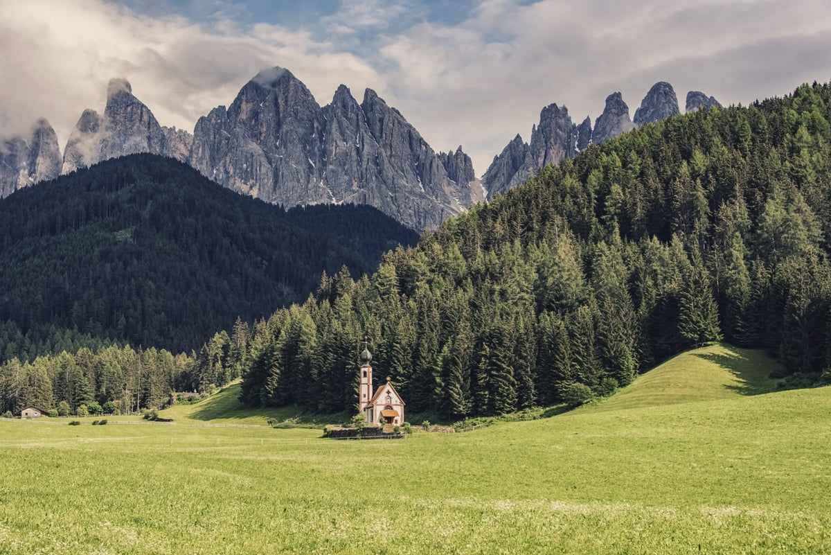 Alpine Chapel Vista Wall Mural in your room — zoomed