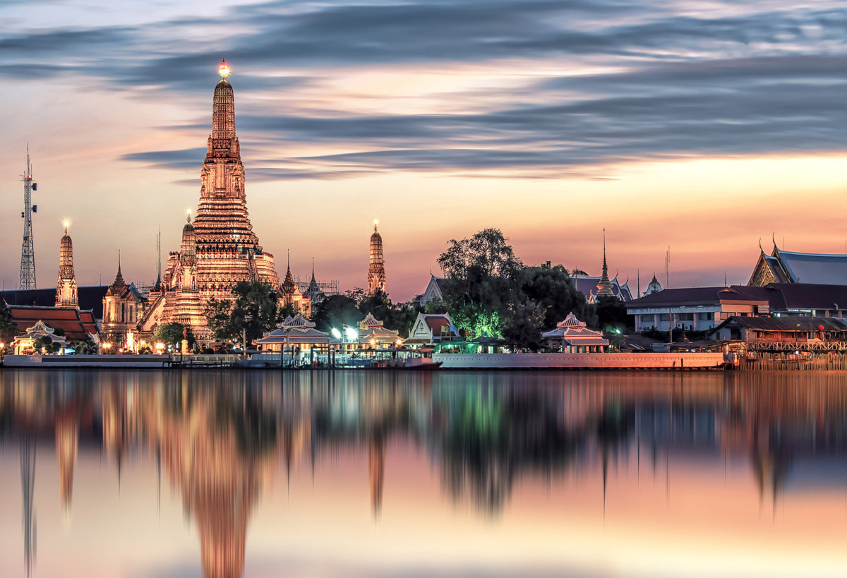 Bangkok Dawn Reflection Wall Mural in your room — zoomed