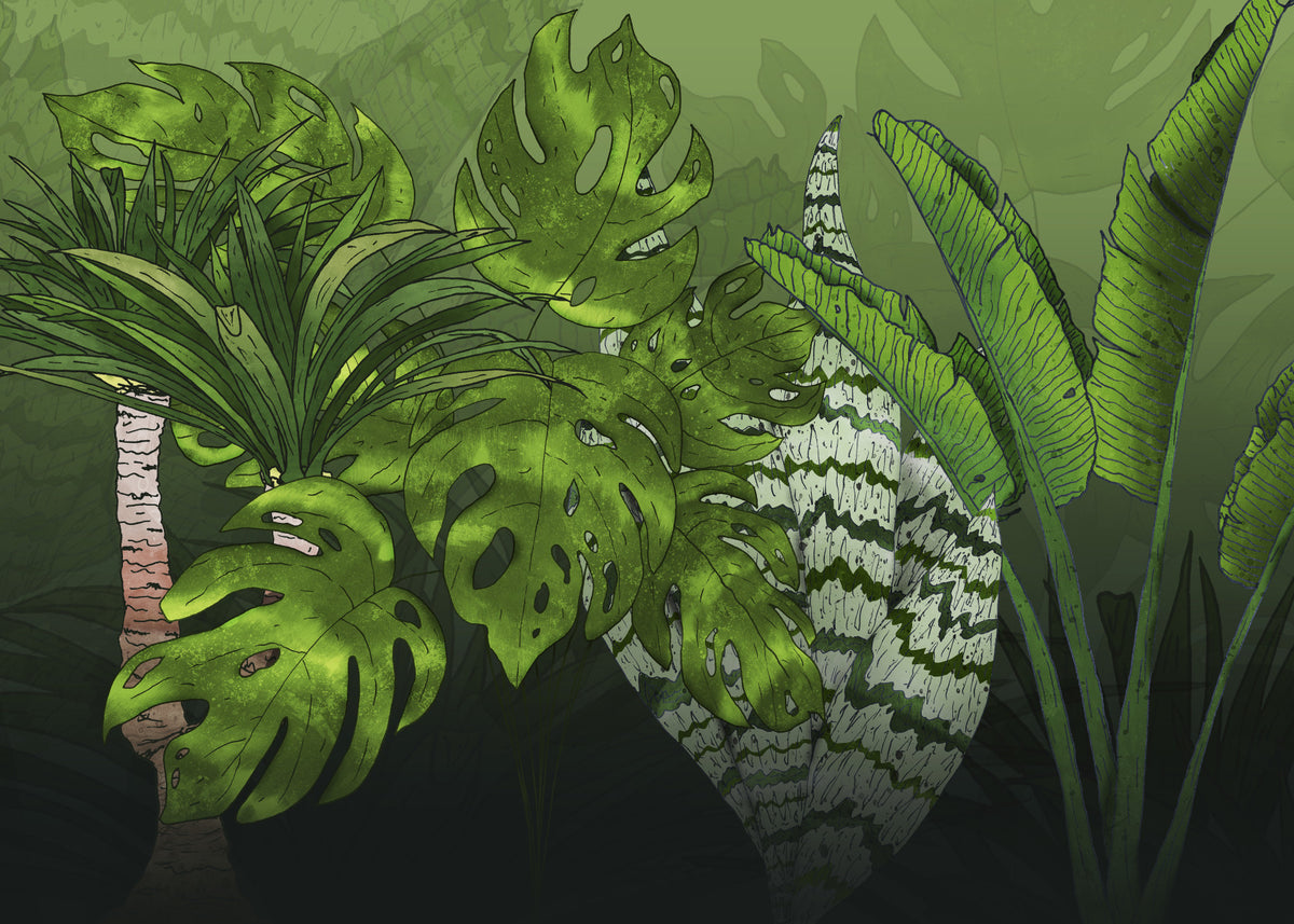 Tropical Jungle Garden Wall Mural in your room