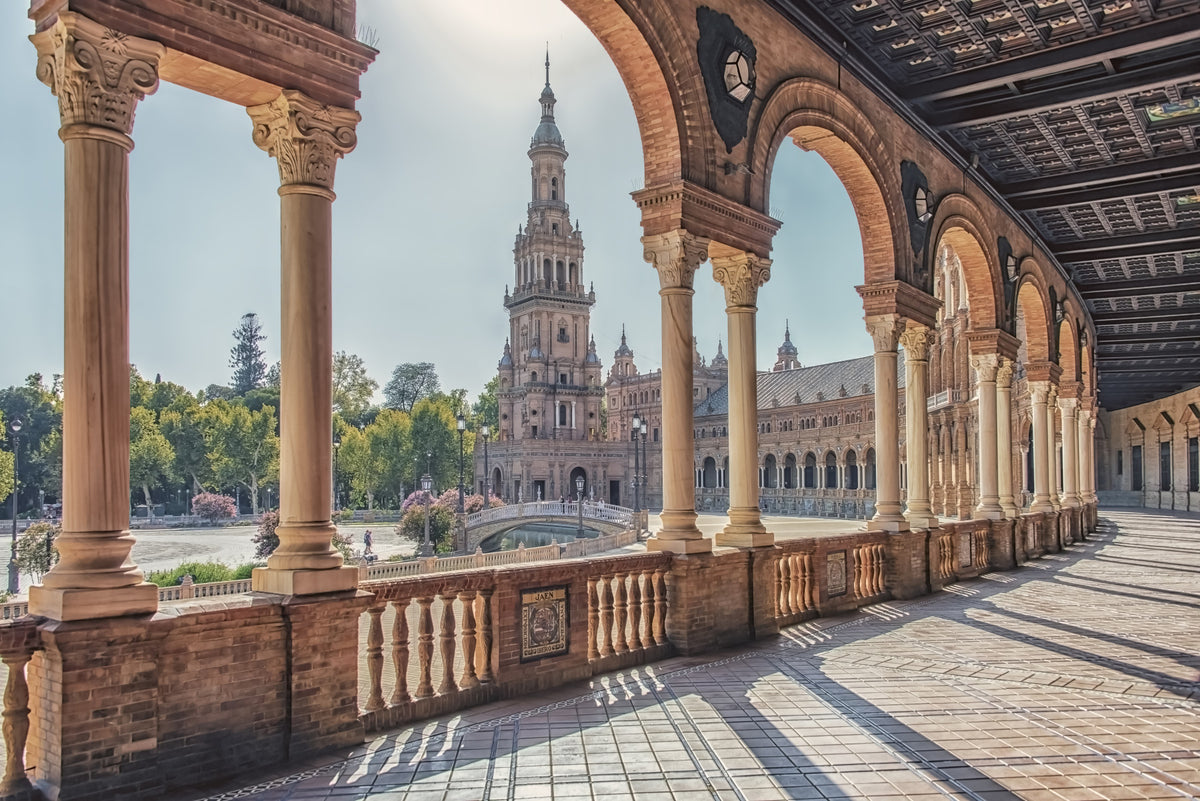 Plaza España: Timeless View Wall Mural in your room — zoomed