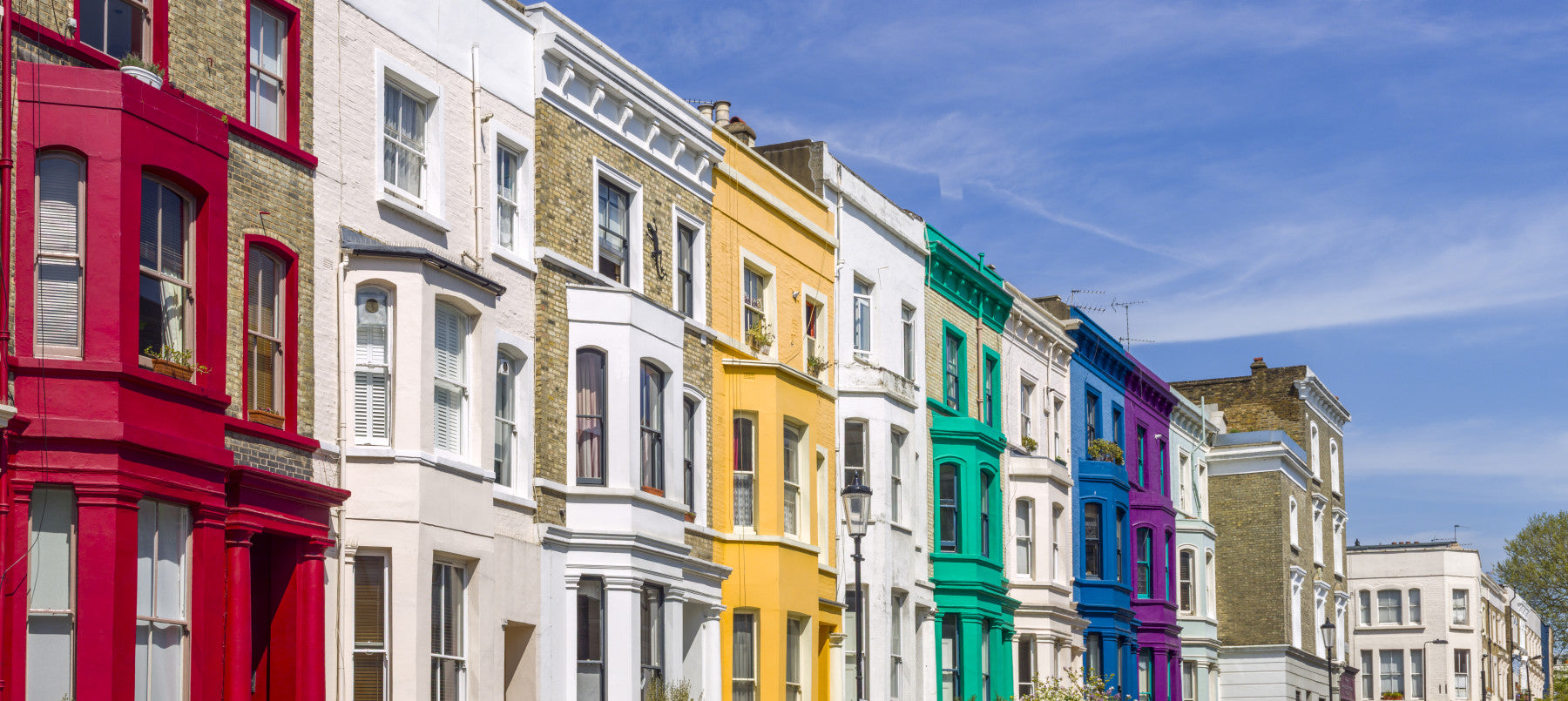 Rainbow Row Houses Wall Mural