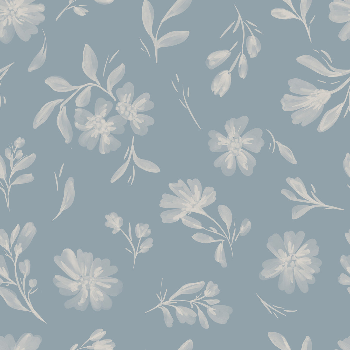 Powder Blue Bloom Wallpaper⁠ in your room