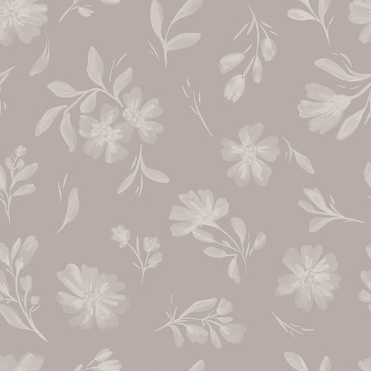 Soft Taupe Flora Wallpaper⁠