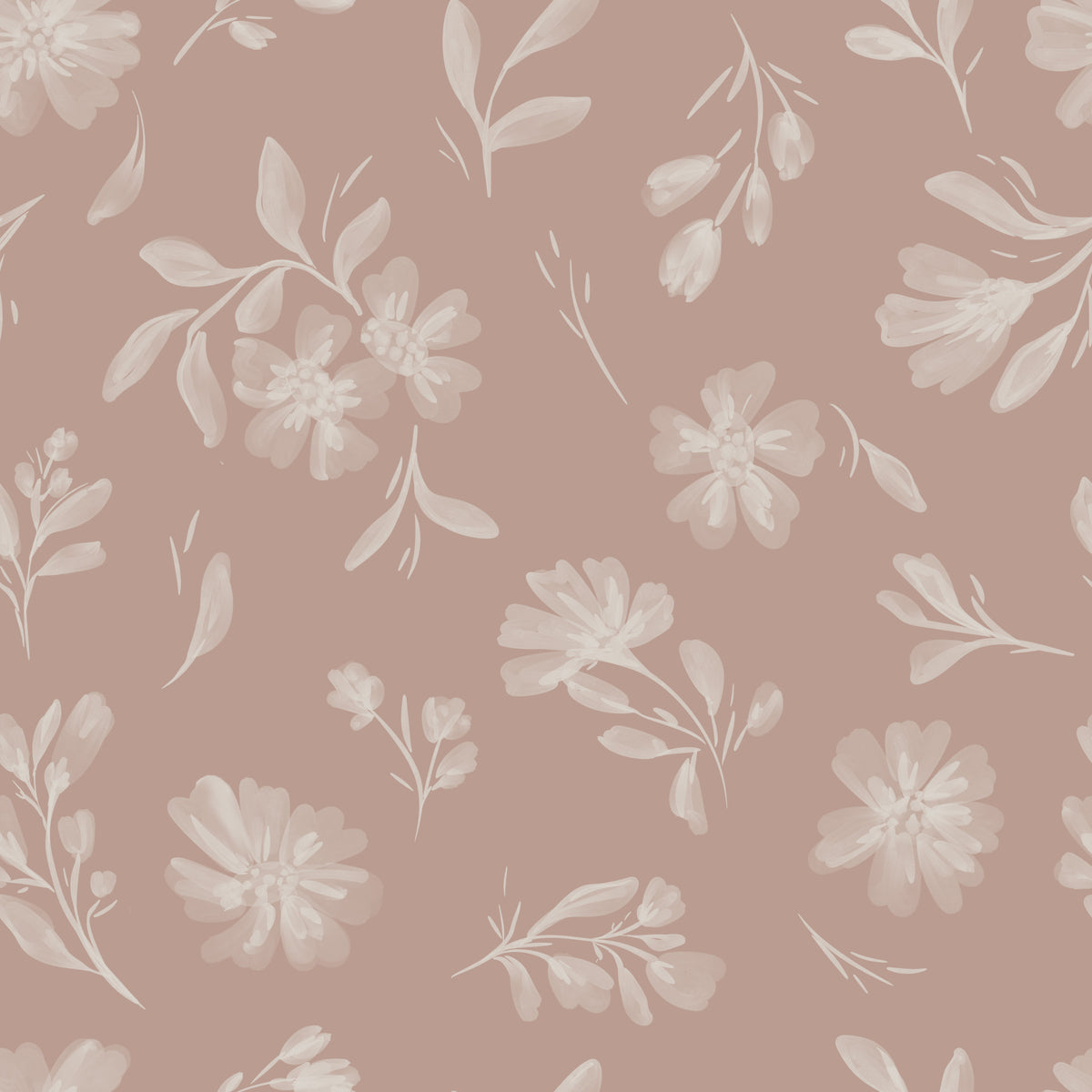 Dusty Rose Blooms Wallpaper⁠ in your room
