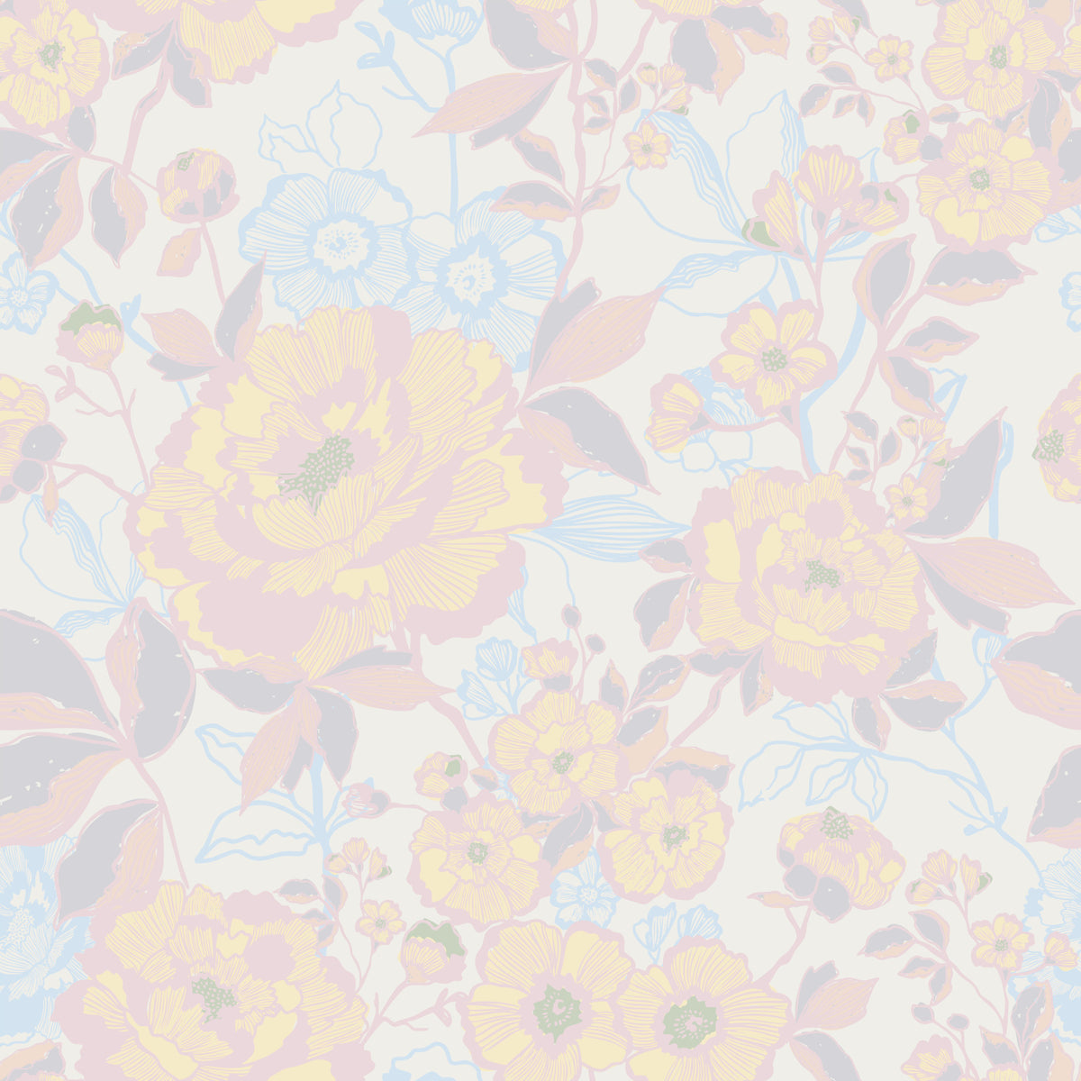 Bloom Hues: Soft Floral Art Wallpaper⁠ in your room