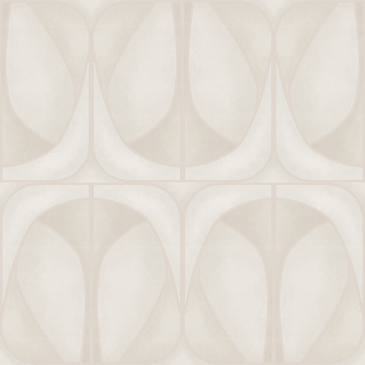 Softy Dèco Geometries -  Cloud Dancer Wallpaper⁠ in your room — zoomed