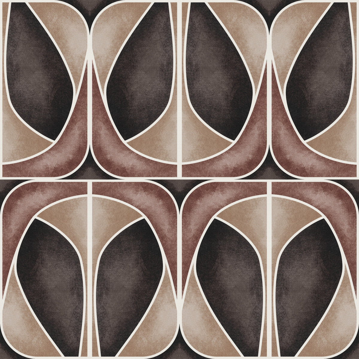 Softy Dèco Geometries -  Dramatic Coffee Wallpaper⁠ in your room — zoomed