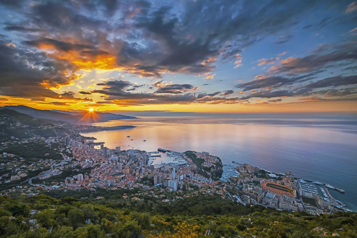 Monaco at Dawn Wall Mural in your room — zoomed