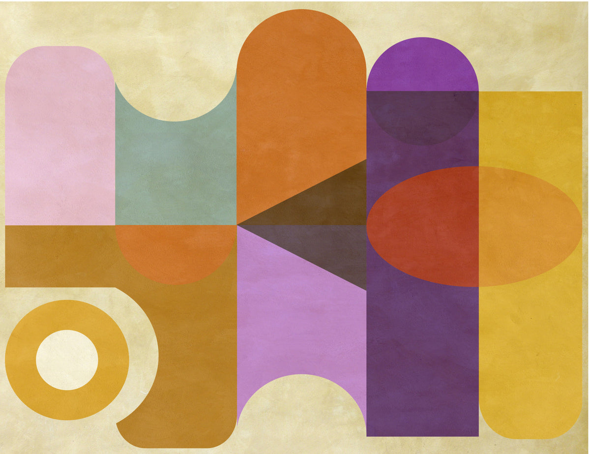 Mid-Century Abstract Wall Mural in your room — zoomed