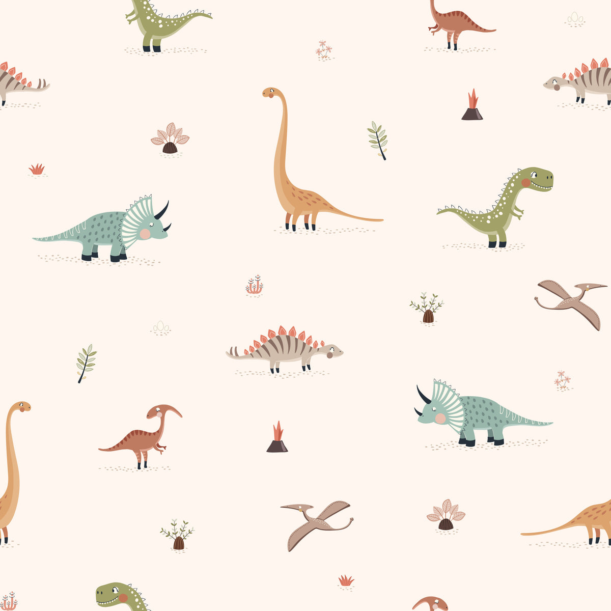 Dino Dreamland Wallpaper⁠ in your room — zoomed