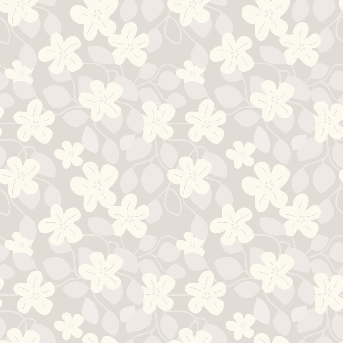 Delicate Floral Serenity Wallpaper⁠ in your room — zoomed