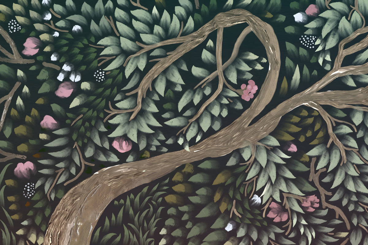 Floral Canopy Dream Wall Mural in your room — zoomed
