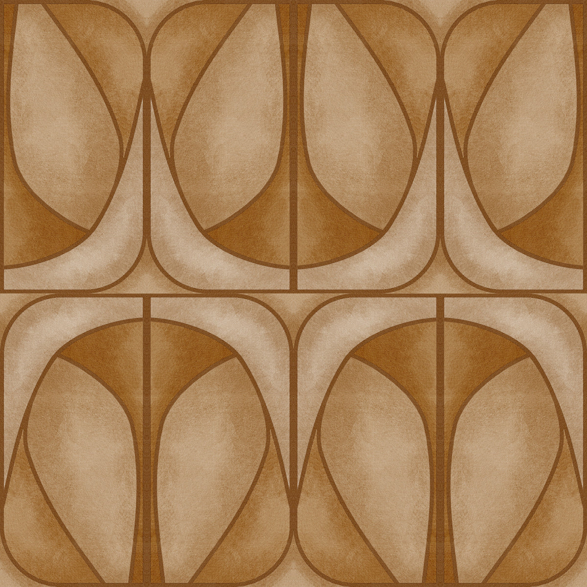 Softy Dèco Geometries - Warm Caramel Wallpaper⁠ in your room