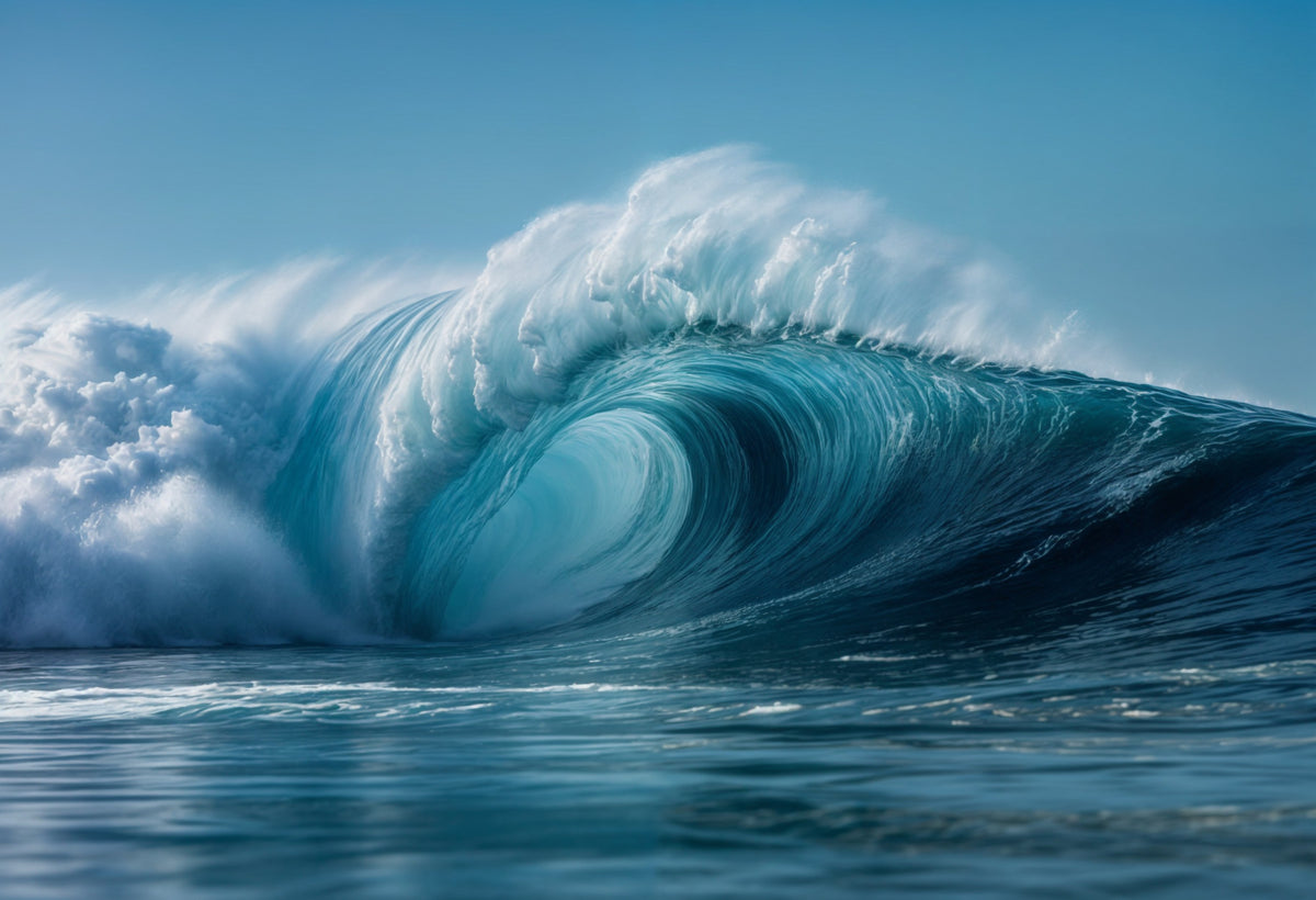 Crashing Tide Wall Mural in your room — zoomed