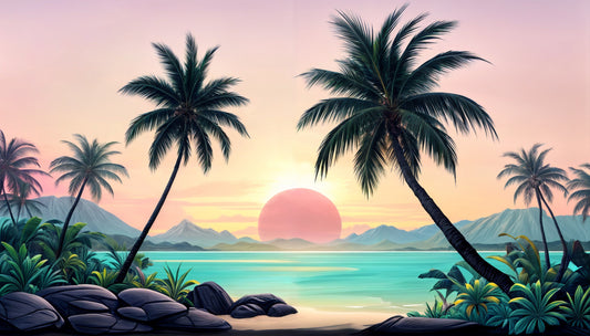 Tropical Sunset Wall Mural