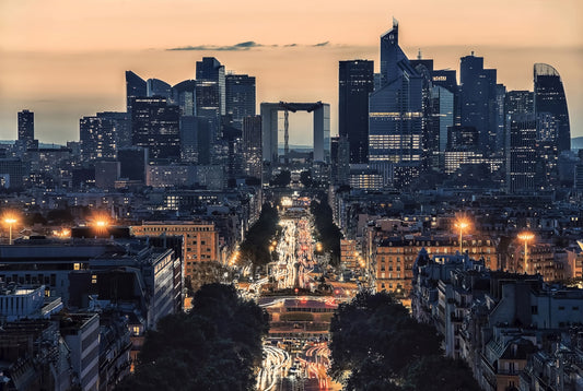 City of Lights at Dusk Wall Mural