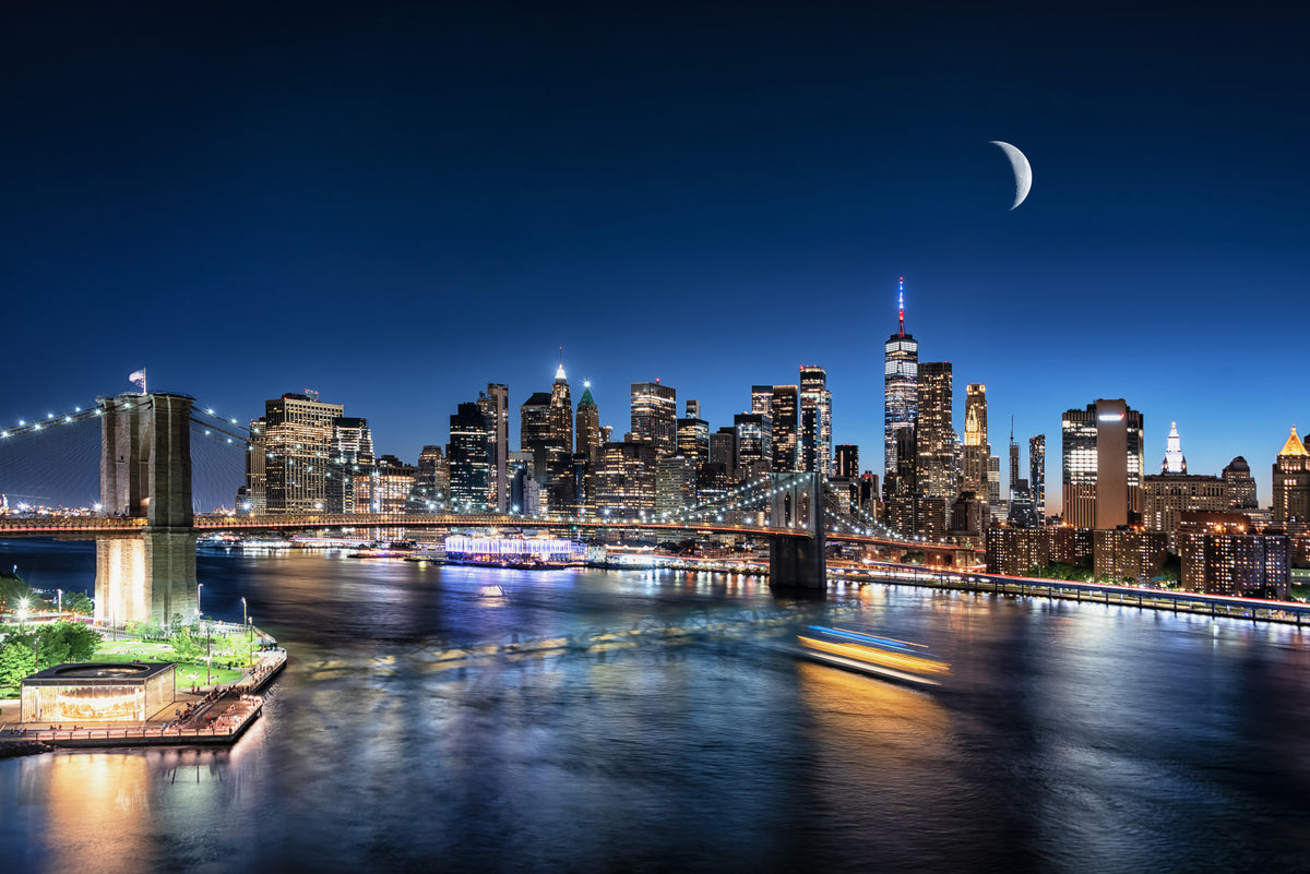 NYC by Night Wall Mural in your room — zoomed