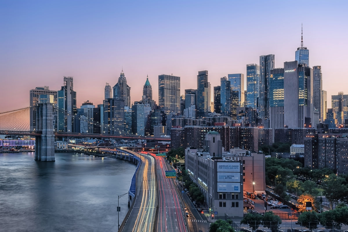 NYC Skyline Dusk Wall Mural in your room