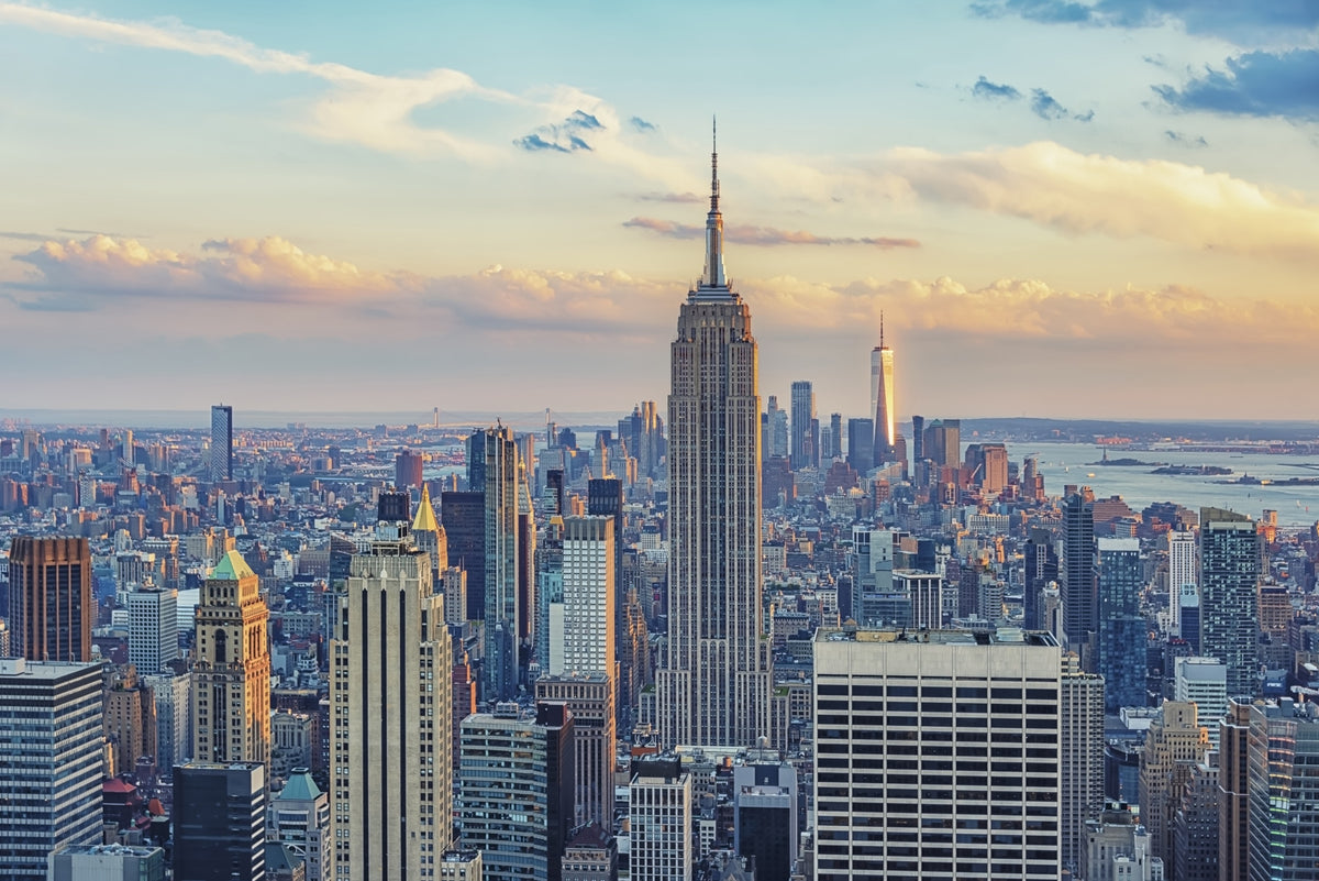 Manhattan Dawn Hues Wall Mural in your room — zoomed